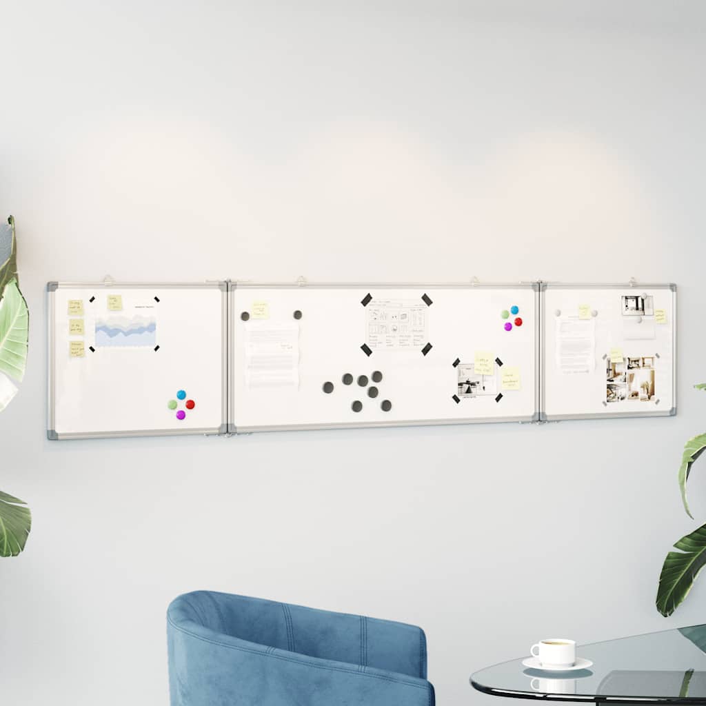 Magnetisches Whiteboard Klappbar 160X50X1,7 Cm Aluminium