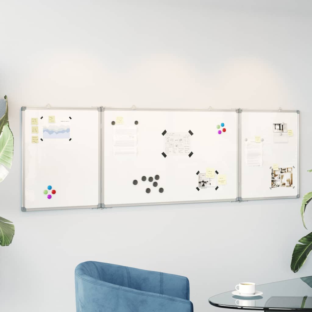 Magnetisches Whiteboard Klappbar 160X50X1,7 Cm Aluminium