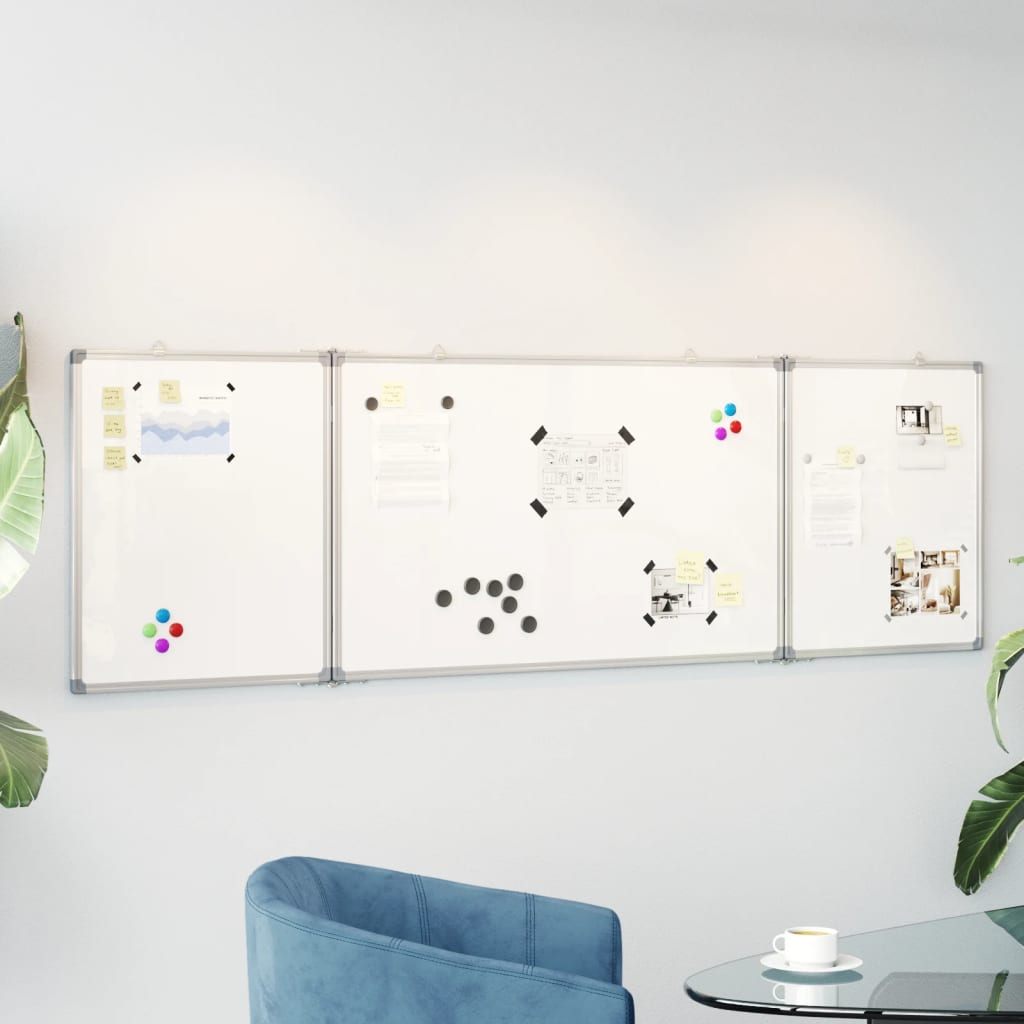 Magnetisches Whiteboard Klappbar 160X50X1,7 Cm Aluminium