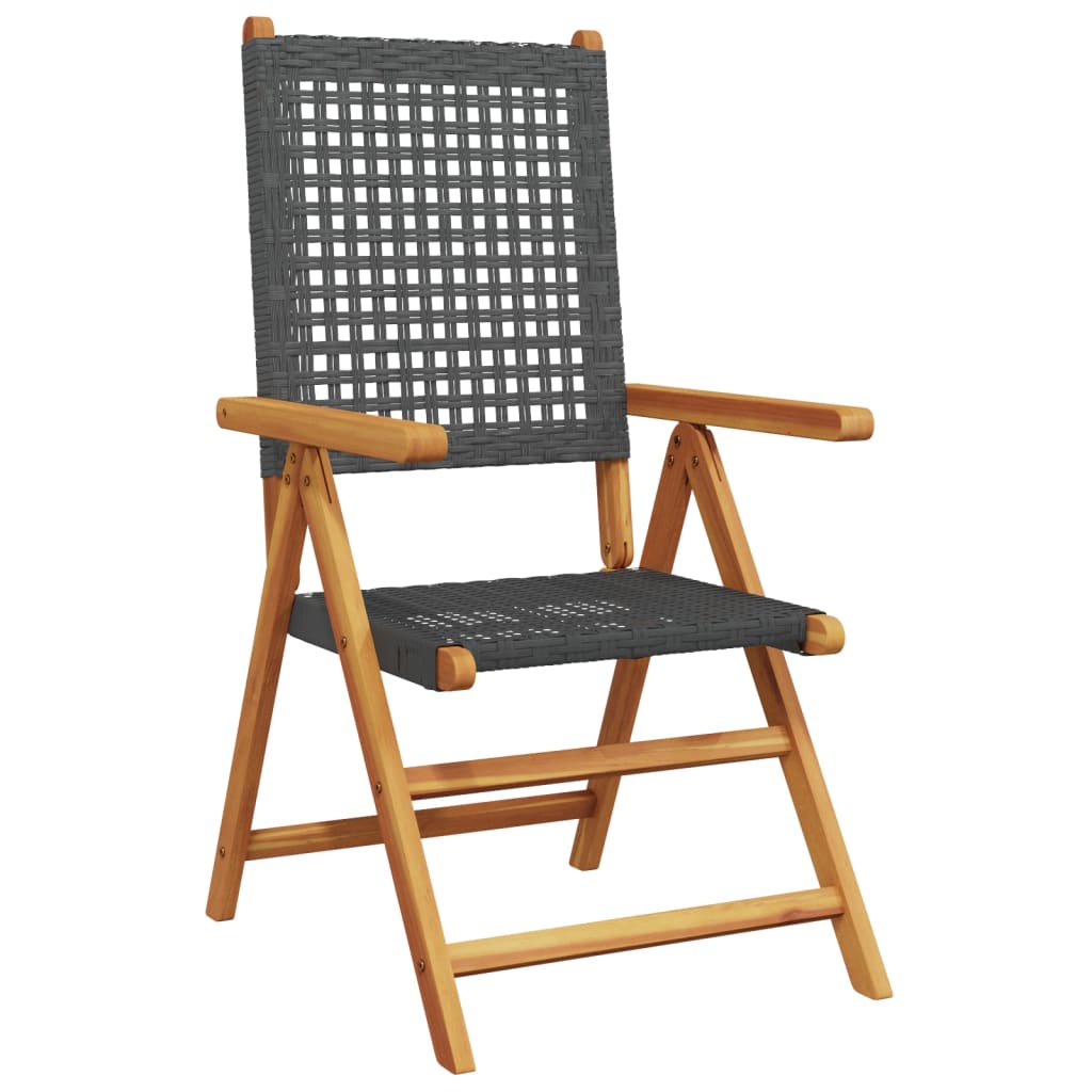 Gartenstuhl Verstellbar 6 Stk. Poly Rattan Massivholz