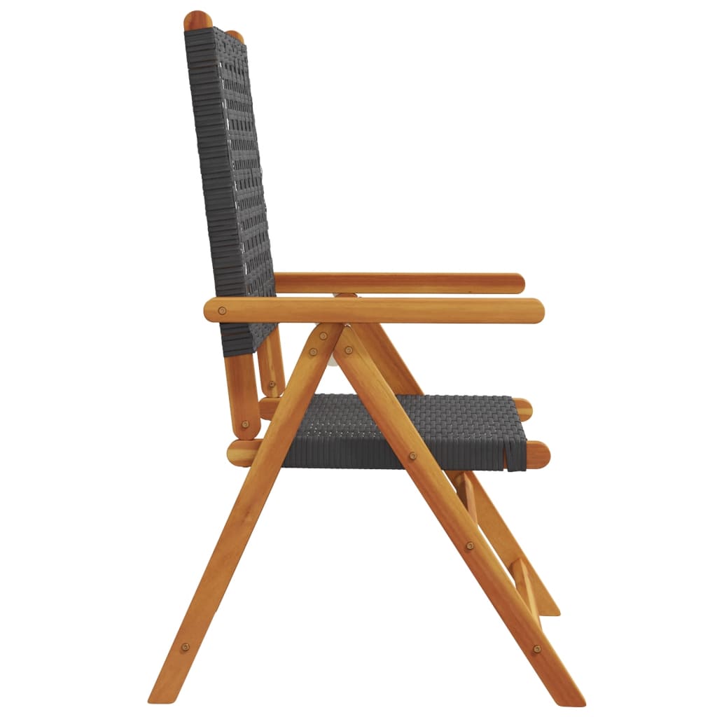 Gartenstuhl Verstellbar 6 Stk. Poly Rattan Massivholz