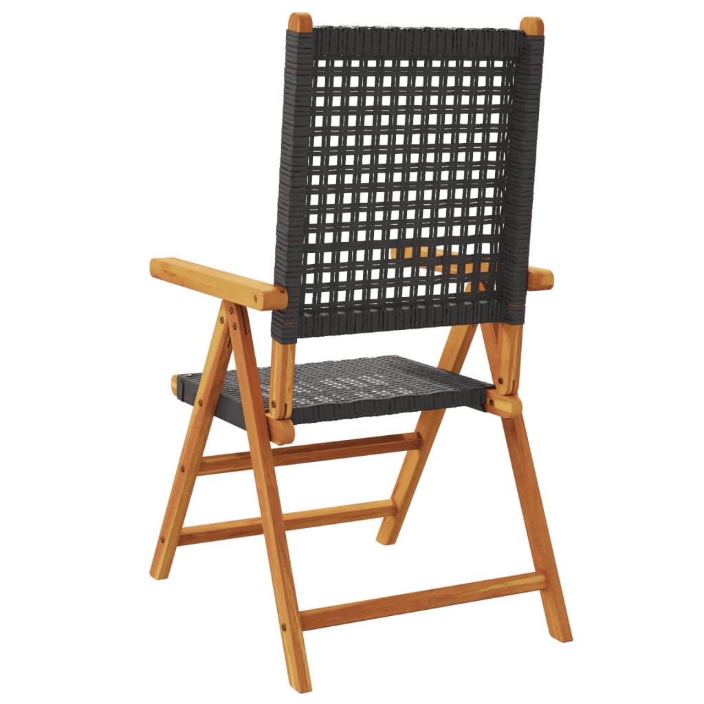Gartenstuhl Verstellbar 6 Stk. Poly Rattan Massivholz