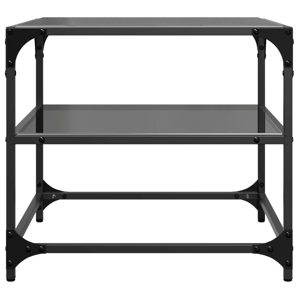 Couchtisch Mit Glasplatte Schwarz Stahl