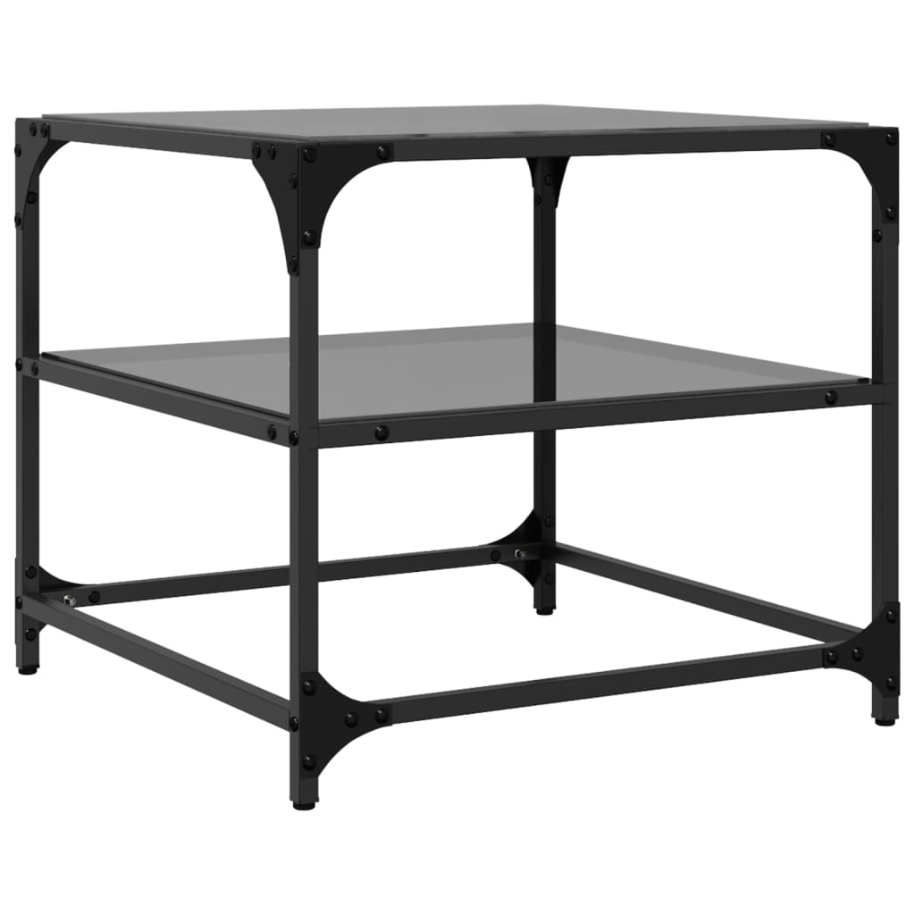 Couchtisch Mit Glasplatte Schwarz Stahl