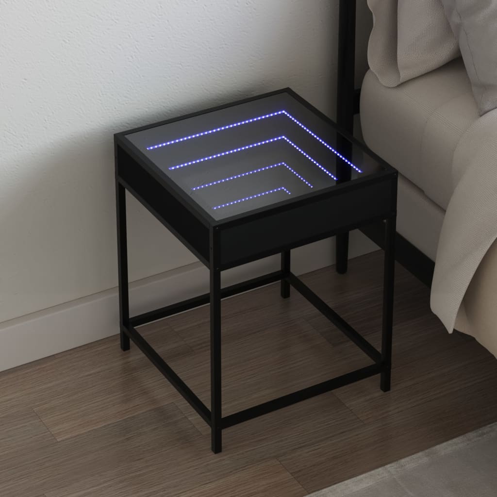 Nachttisch Mit Infinity-Led Braun Eichen-Optik 40X40X51 Cm