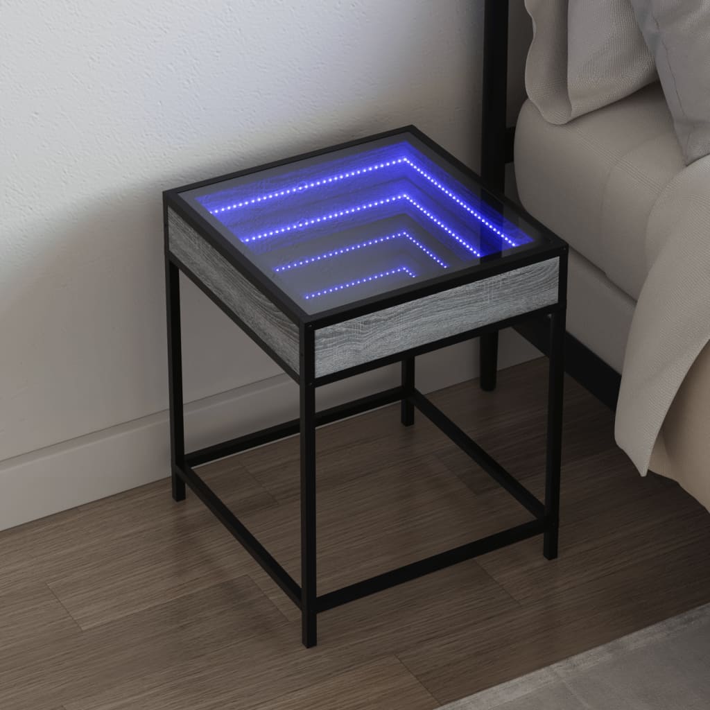 Nachttisch Mit Infinity-Led Braun Eichen-Optik 40X40X51 Cm