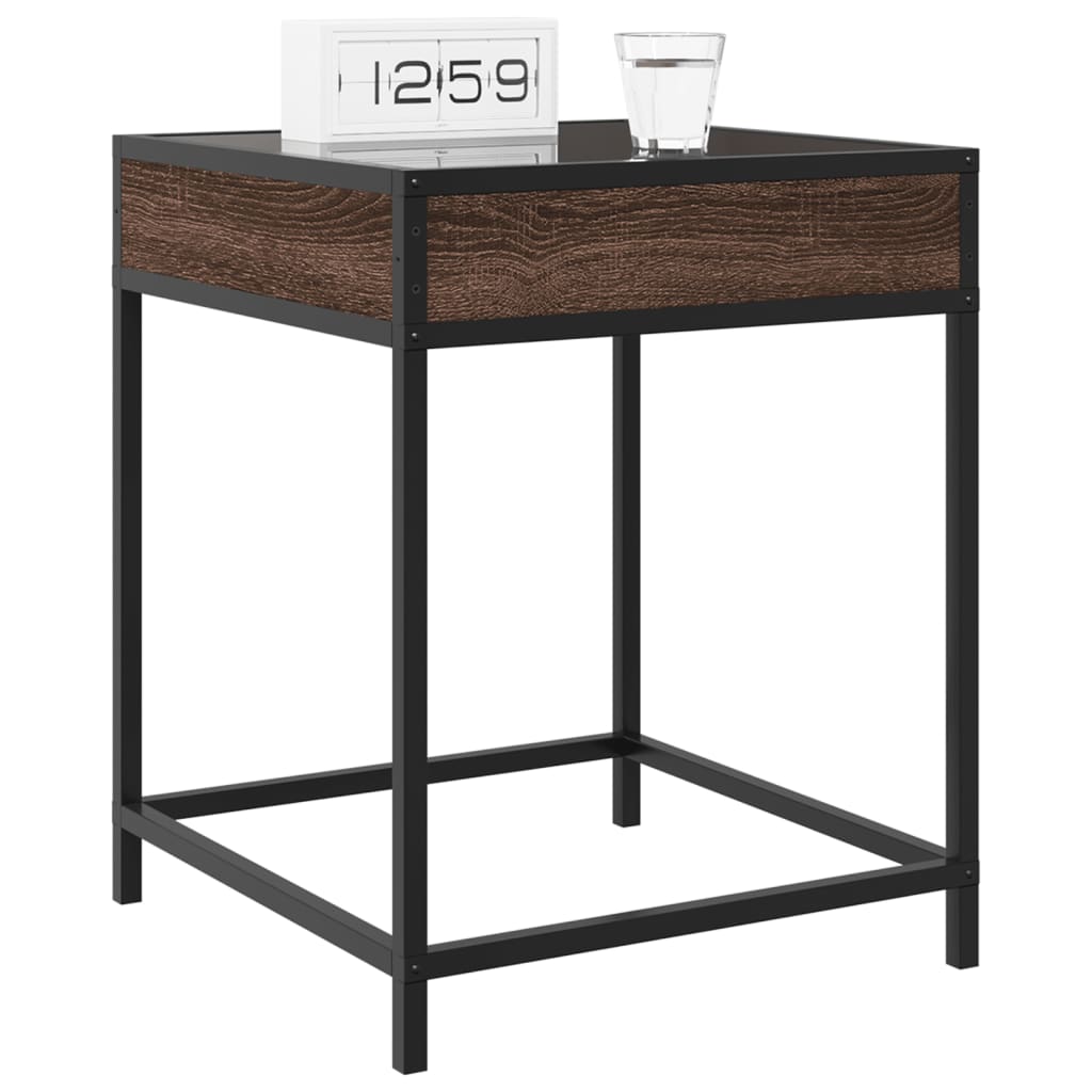 Nachttisch Mit Infinity-Led Braun Eichen-Optik 40X40X51 Cm