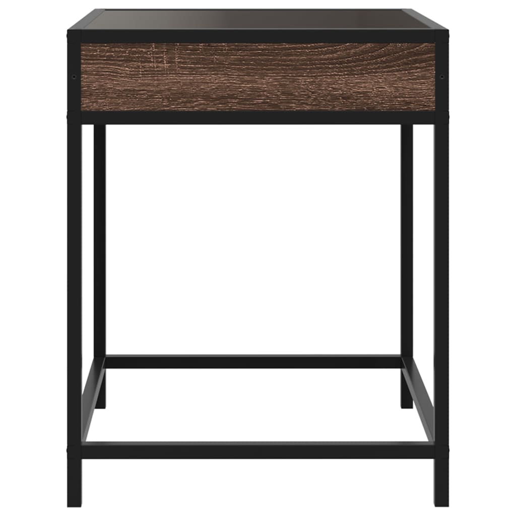 Nachttisch Mit Infinity-Led Braun Eichen-Optik 40X40X51 Cm