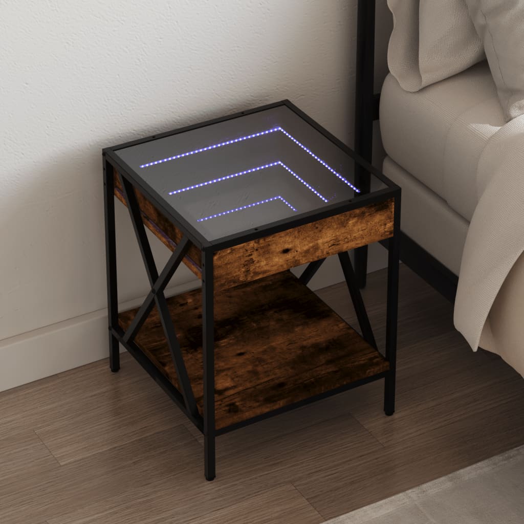 Nachttisch Mit Infinity-Led Sonoma-Eiche 40X40X49 Cm