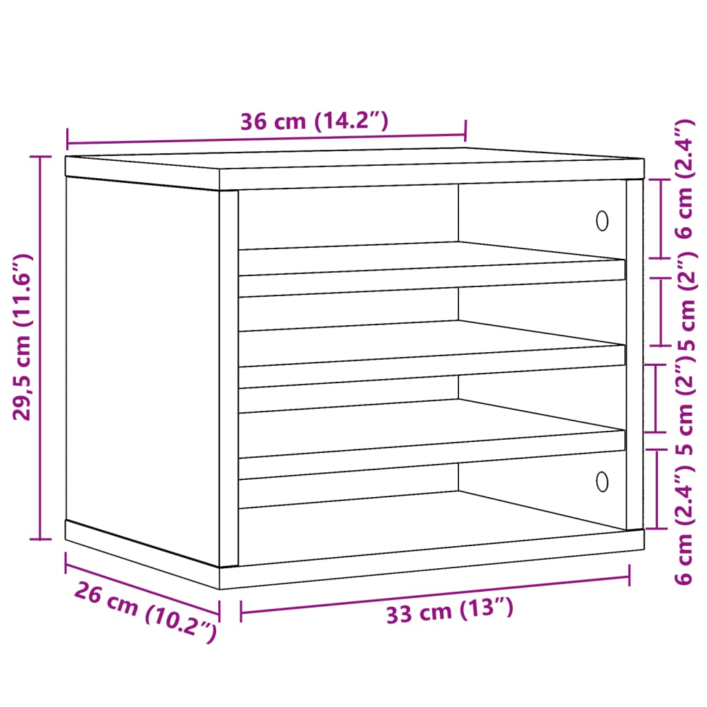 Schreibtisch-Organizer 36X26X29,5 Cm Holzwerkstoff