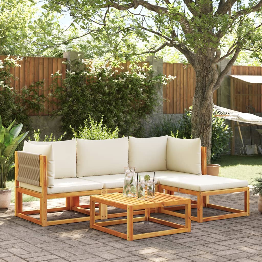 Garten-Ecksofas Mit Kissen 2 Stk. Massivholz Akazie