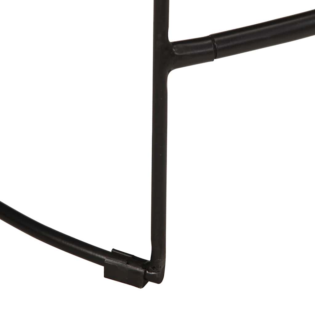Barhocker 2 Stk. Mango Massivholz Schwarz