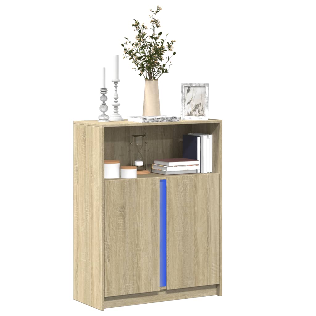Led-Sideboard Sonoma-Eiche 42,5X34X100 Cm Holzwerkstoff
