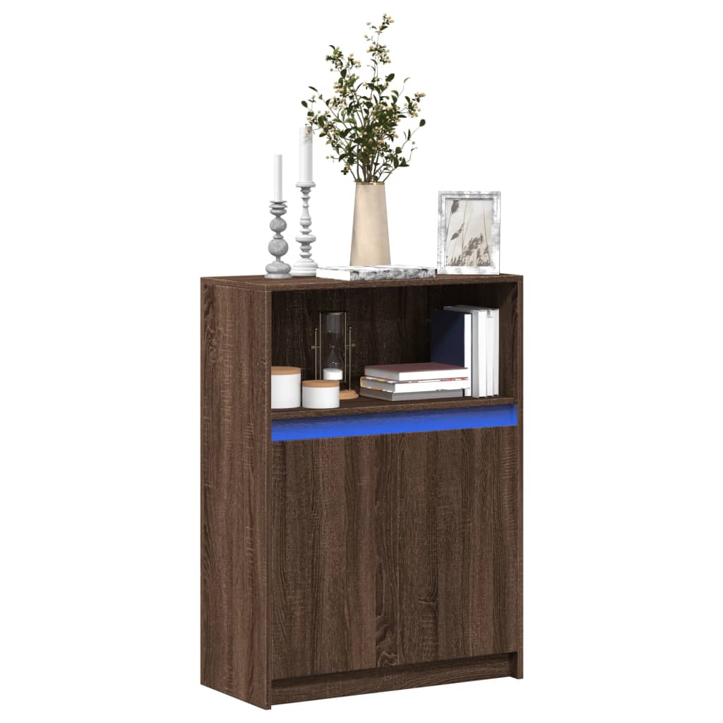 Sideboard Mit Led Sonoma-Eiche 72X34X100 Cm Holzwerkstoff