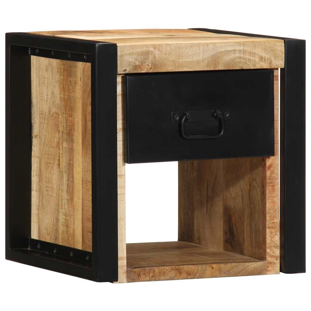 Nachttisch 40X35X40 Cm Raues Mango-Massivholz