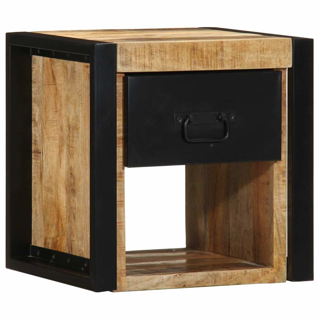 Nachttisch 40X35X40 Cm Raues Mango-Massivholz