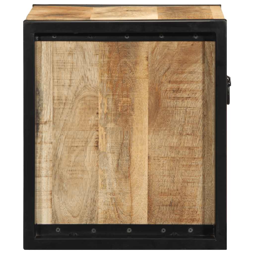 Nachttisch 40X35X40 Cm Raues Mango-Massivholz