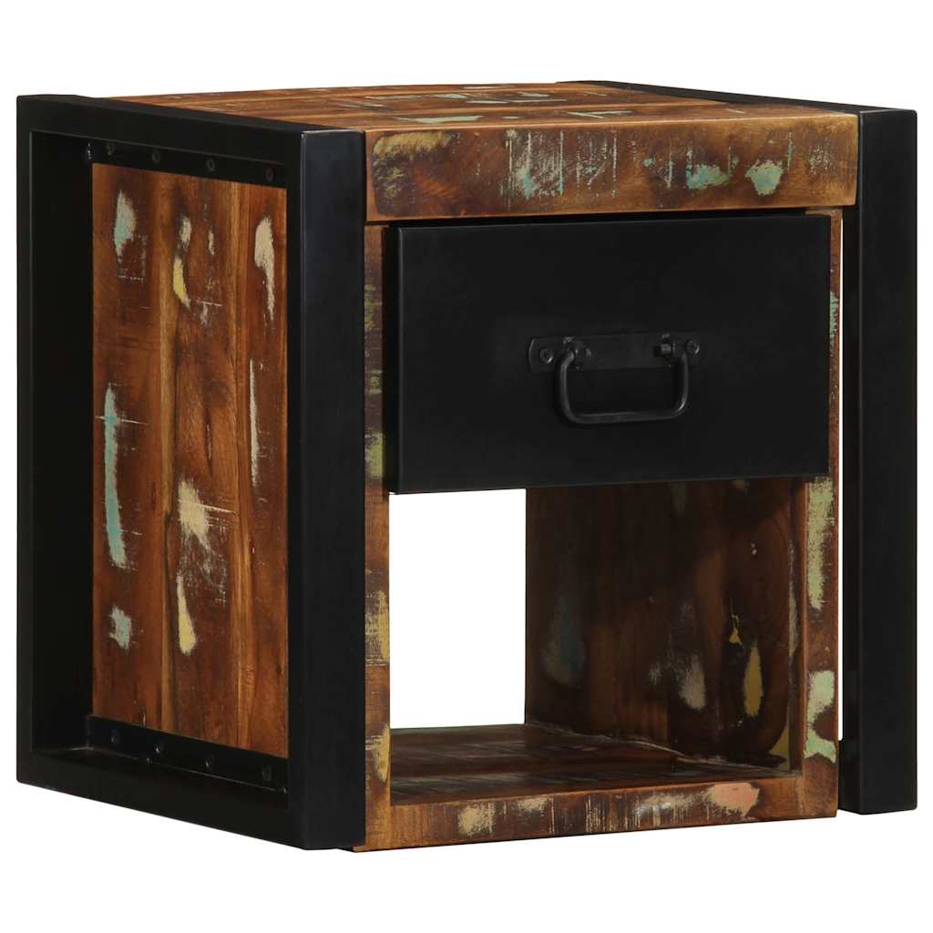 Nachttisch 40X35X40 Cm Raues Mango-Massivholz