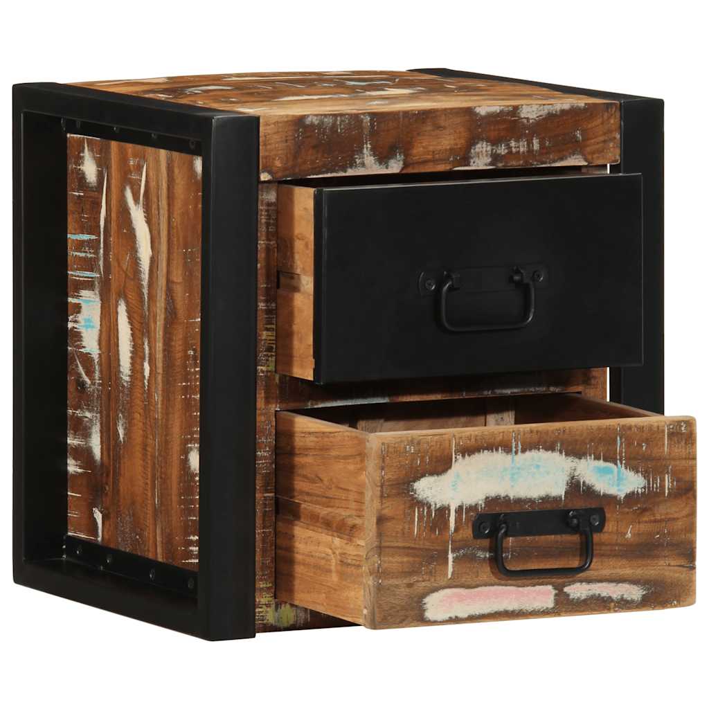 Nachttisch Mehrfarbig 40X35X40 Cm Altholz Massivholz