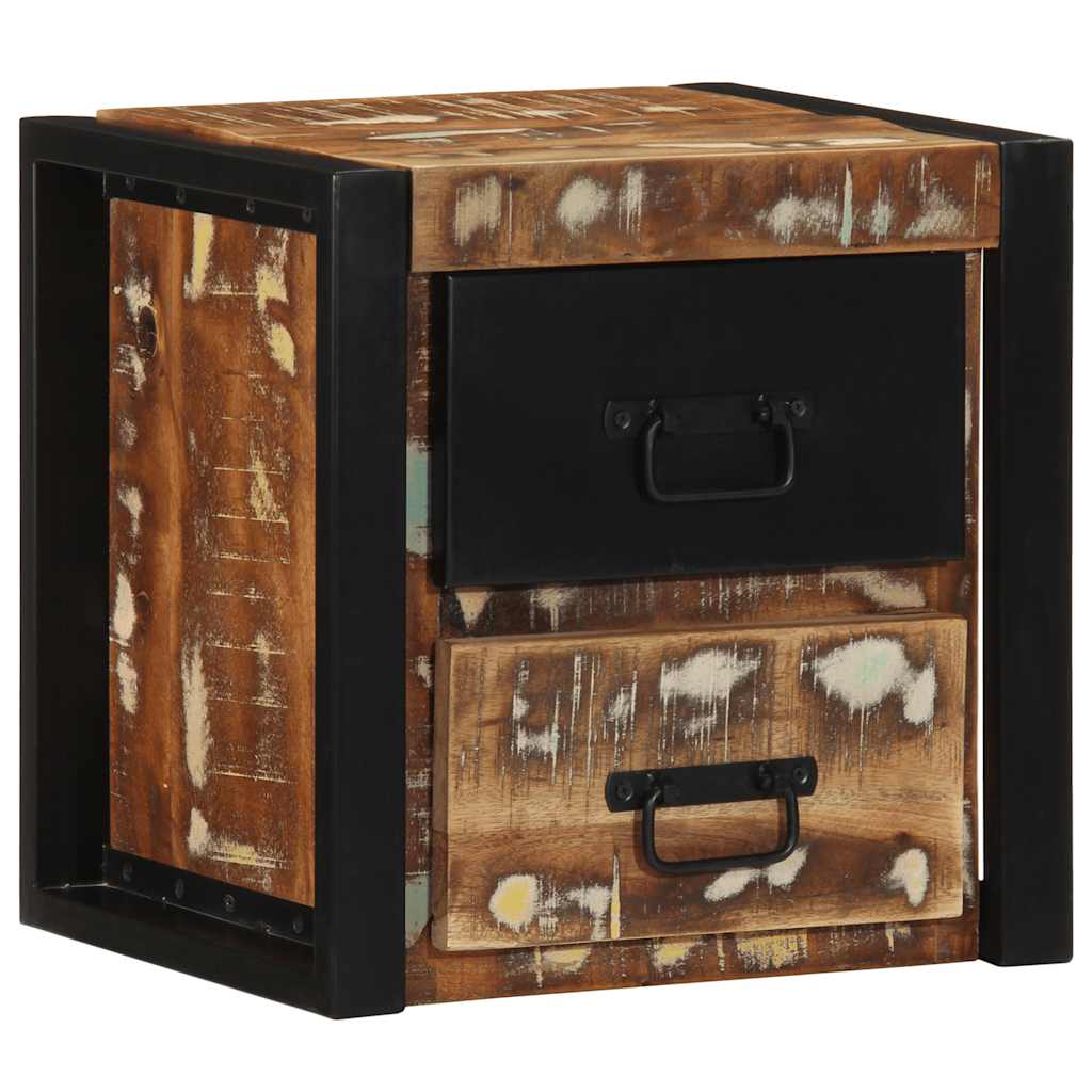 Nachttisch Mehrfarbig 40X35X40 Cm Altholz Massivholz