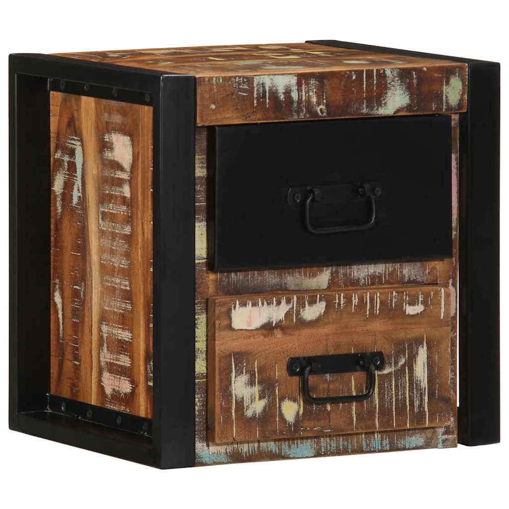 Nachttisch Mehrfarbig 40X35X40 Cm Altholz Massivholz