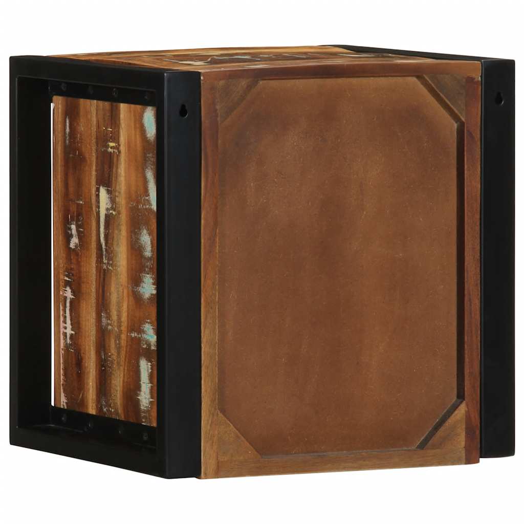 Nachttisch Mehrfarbig 40X35X40 Cm Altholz Massivholz