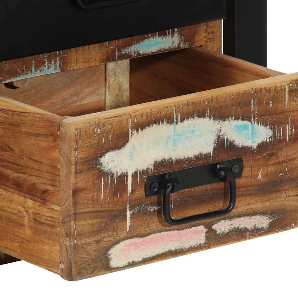 Nachttisch Mehrfarbig 40X35X40 Cm Altholz Massivholz