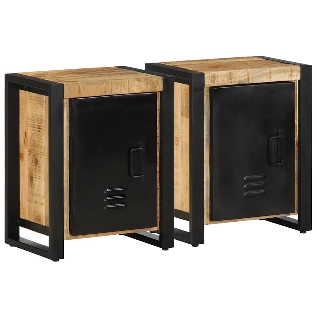 Nachttisch 40X30X51 Cm Raues Mangoholz