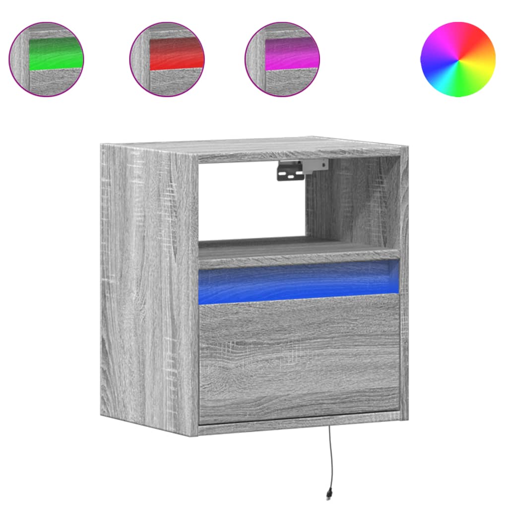 Wand-Nachttisch Mit Led-Leuchten