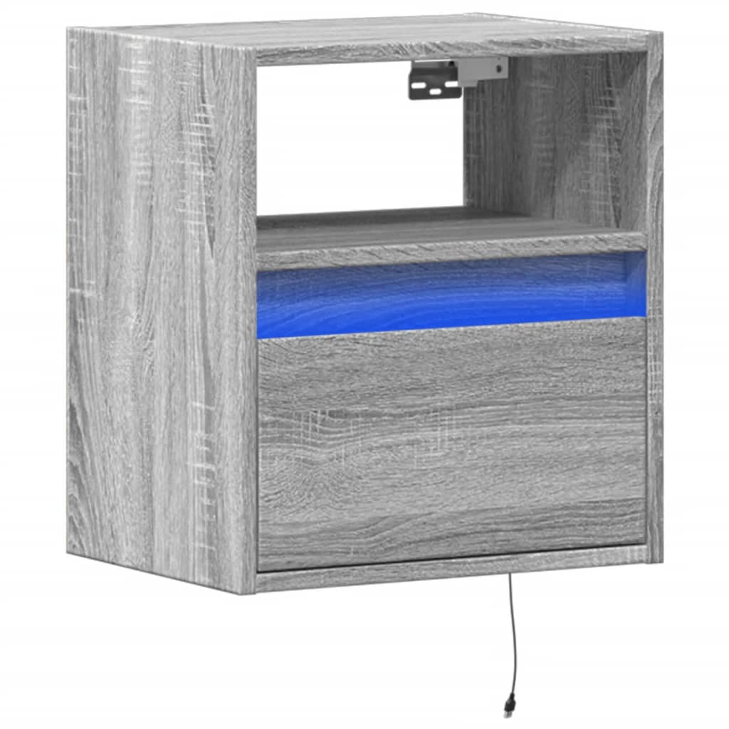 Wand-Nachttisch Mit Led-Leuchten