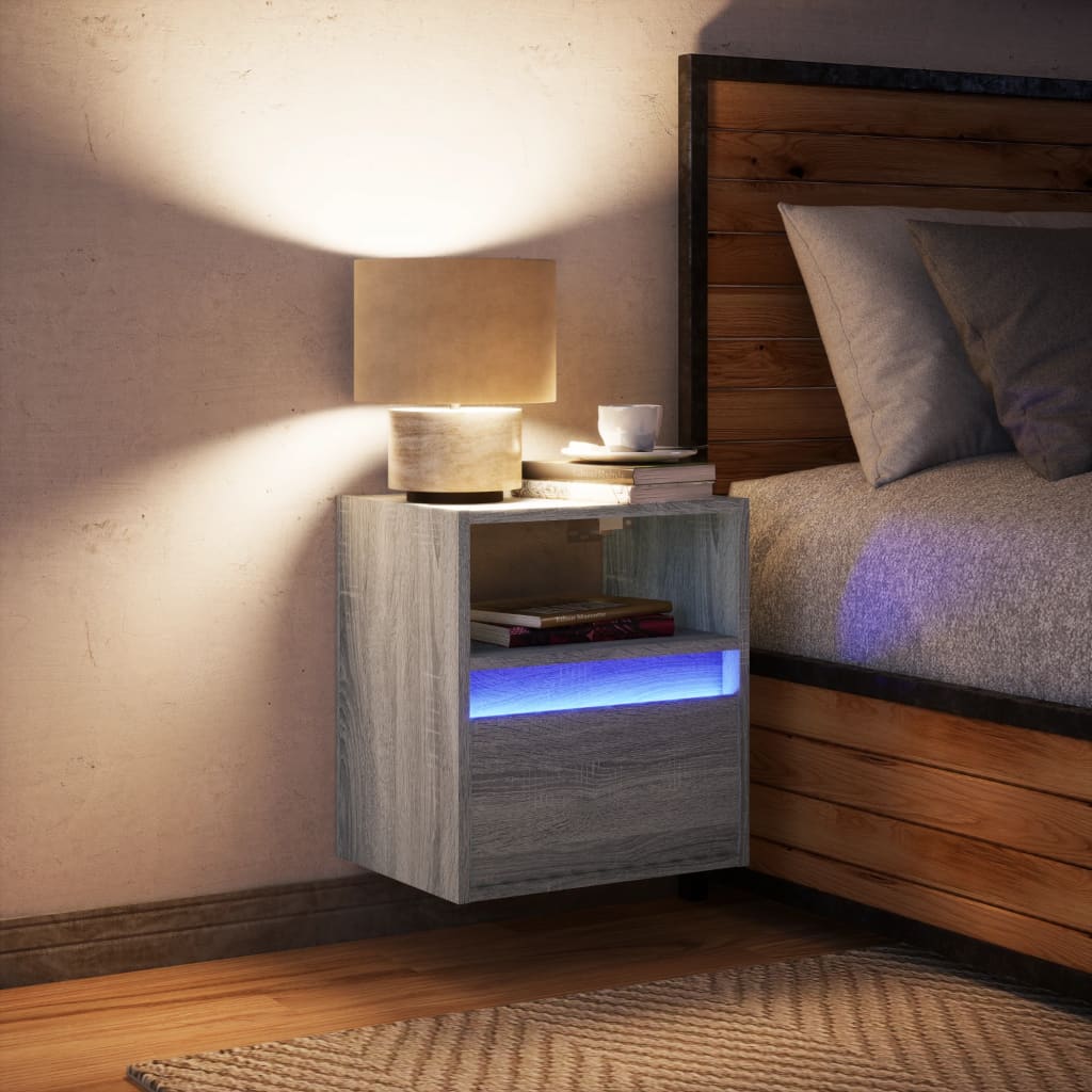 Wand-Nachttisch Mit Led-Leuchten