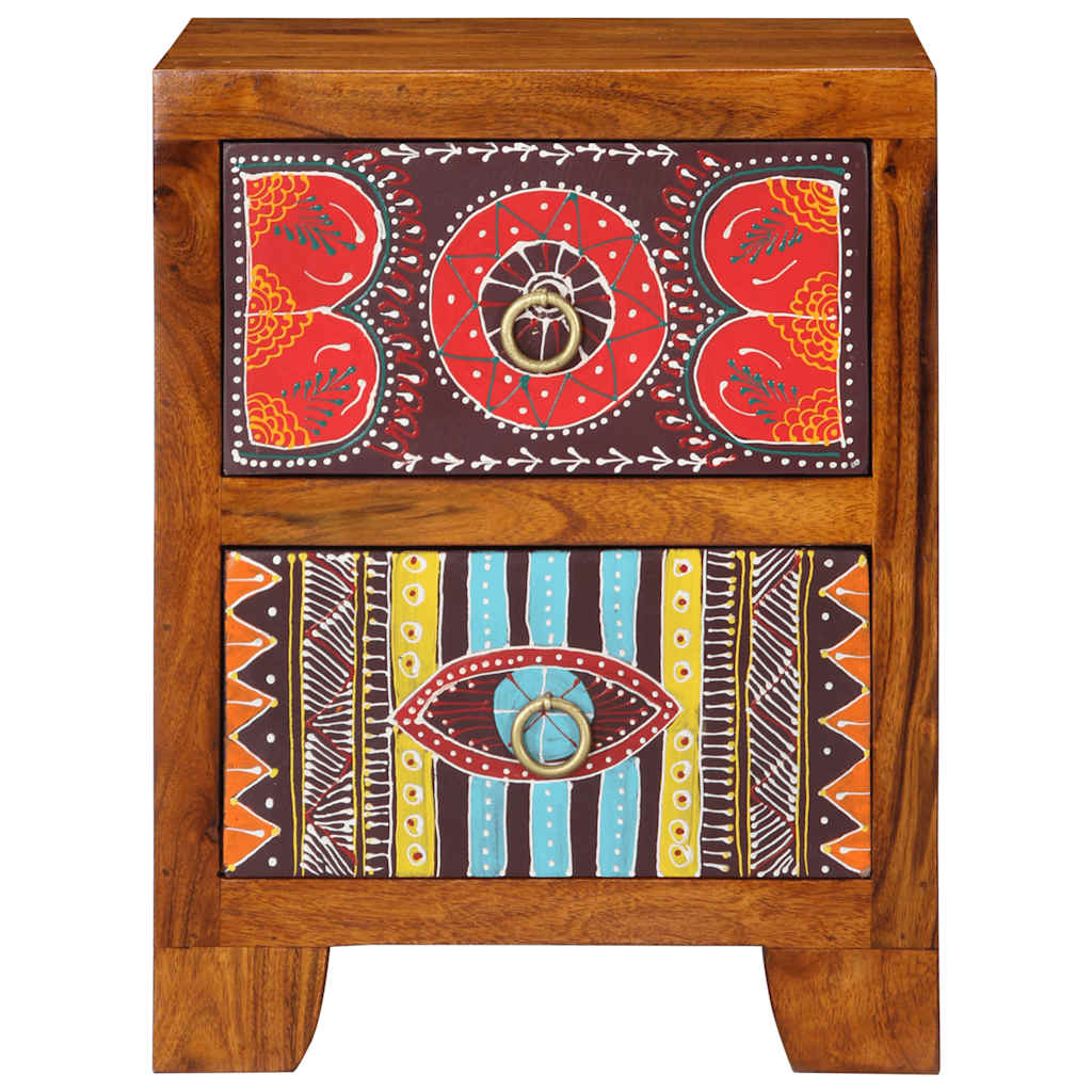 Nachttisch 2 Stk. 35X35X45 Cm Massivholz Akazie