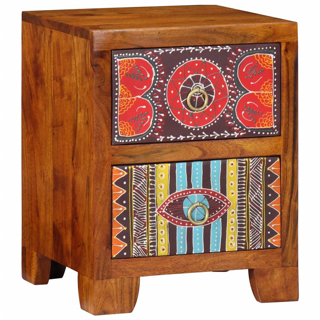Nachttisch 2 Stk. 35X35X45 Cm Massivholz Akazie
