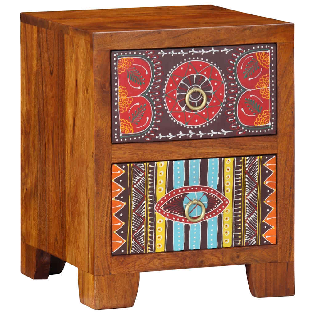 Nachttisch 2 Stk. 35X35X45 Cm Massivholz Akazie