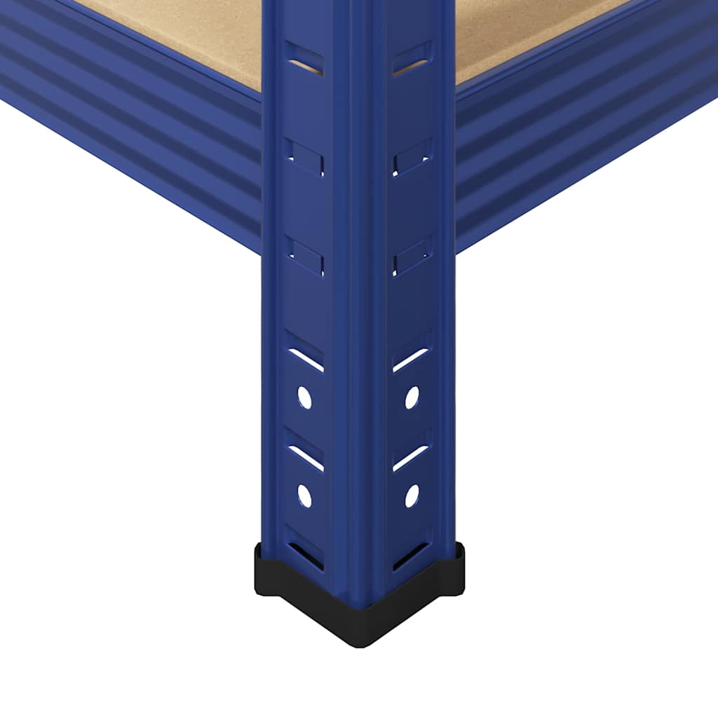 Lagerregal Mit 5 Böden Stahl & Holzwerkstoff Blau
