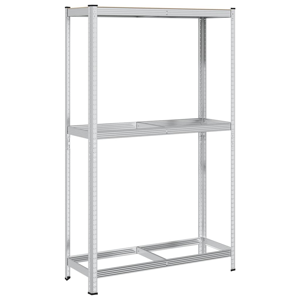 Reifenregal 2 Böden Silbern Stahl & Holzwerkstoff