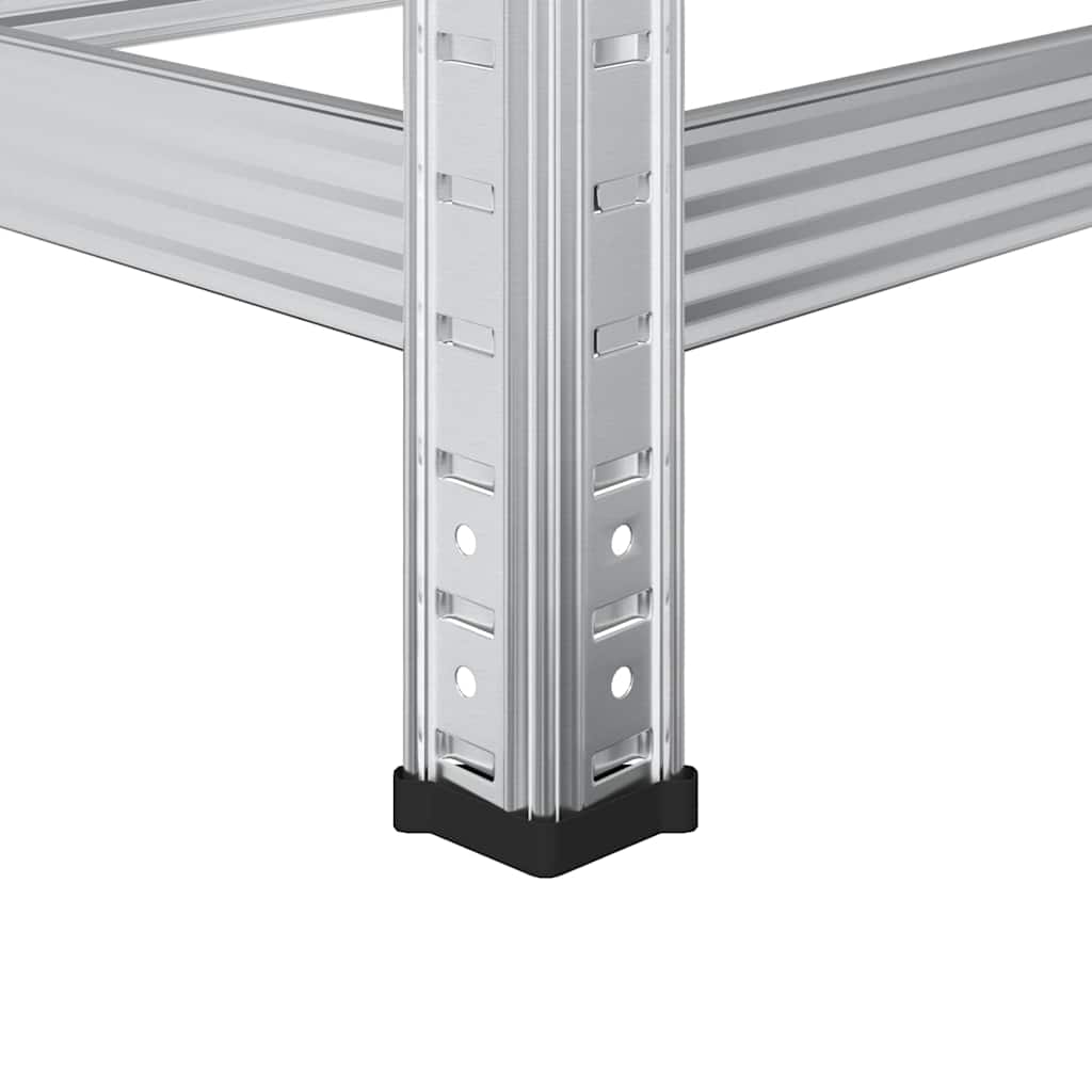 Reifenregal 2 Böden Silbern Stahl & Holzwerkstoff