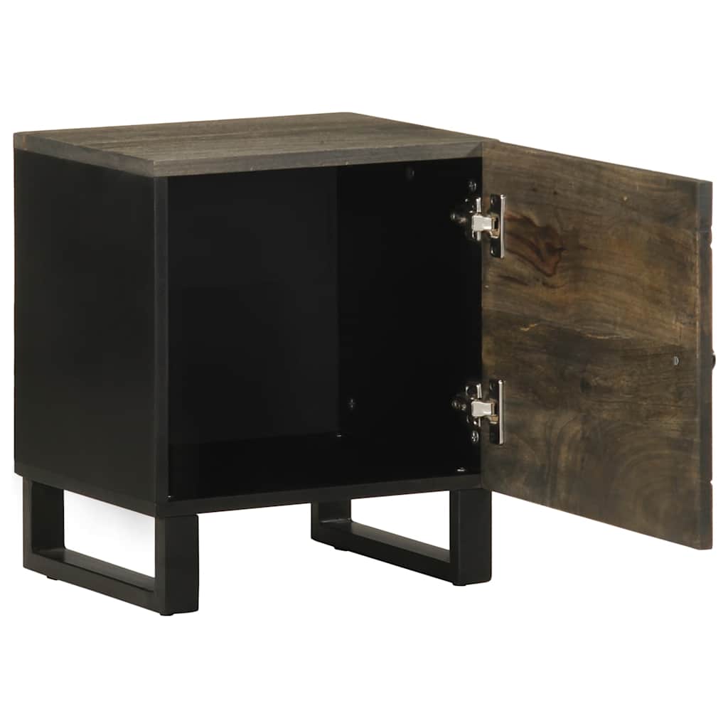 Nachttisch Schwarz 40X33X46 Cm Massivholz Mango