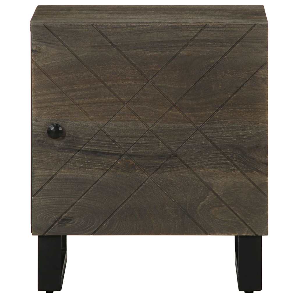 Nachttisch Schwarz 40X33X46 Cm Massivholz Mango
