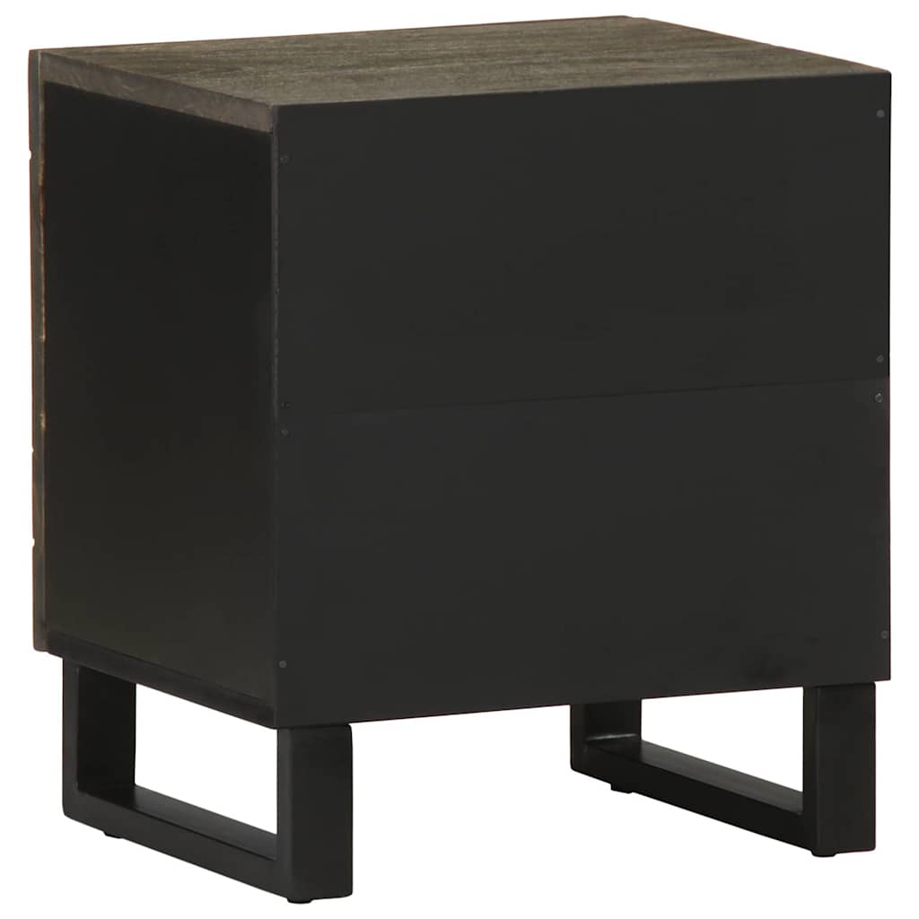 Nachttisch Schwarz 40X33X46 Cm Massivholz Mango