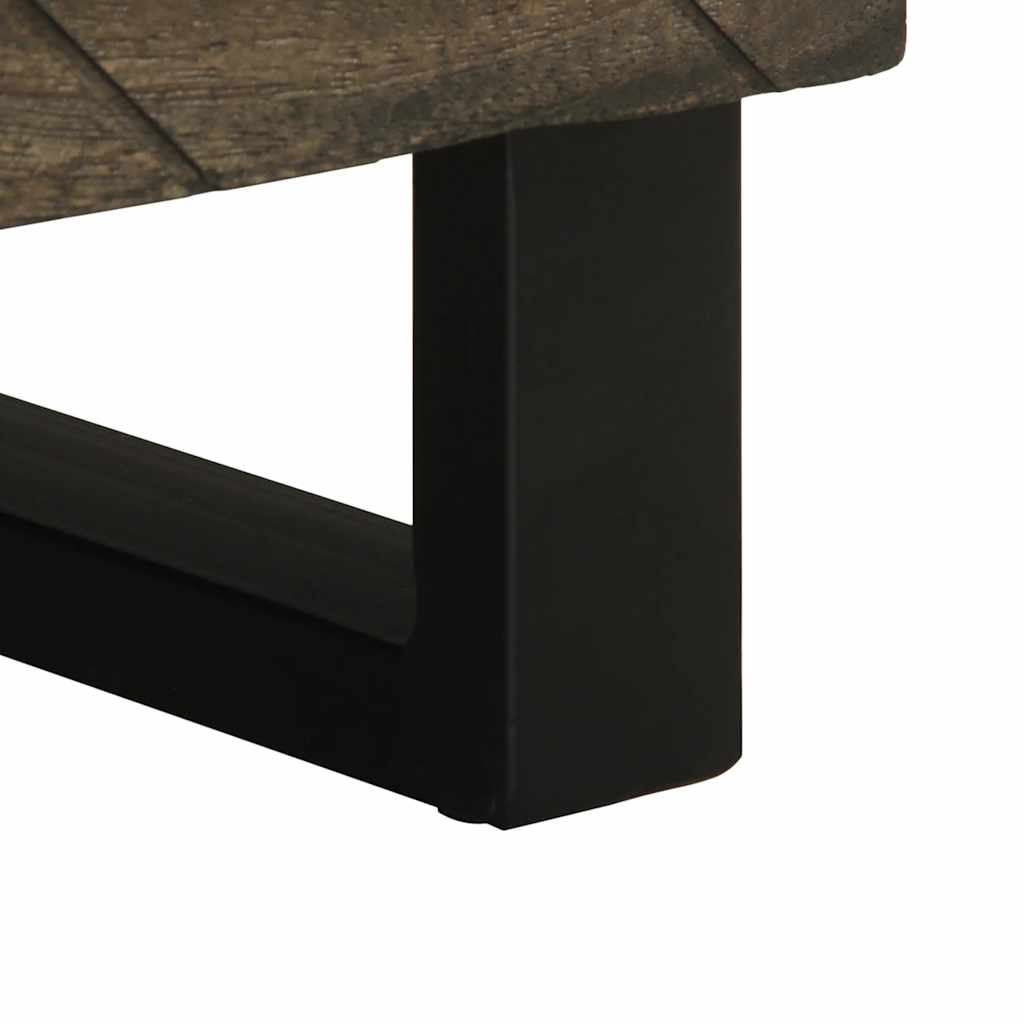 Nachttisch Schwarz 40X33X46 Cm Massivholz Mango