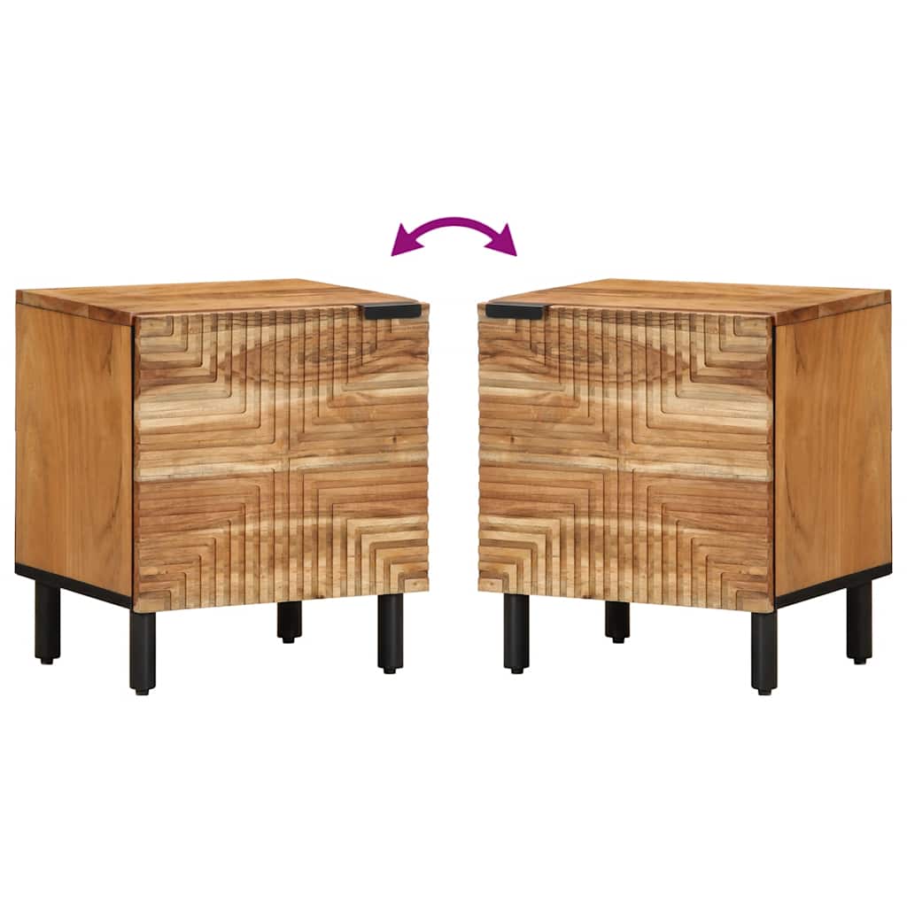 Nachttisch 40X33X46 Cm Massivholz Akazie