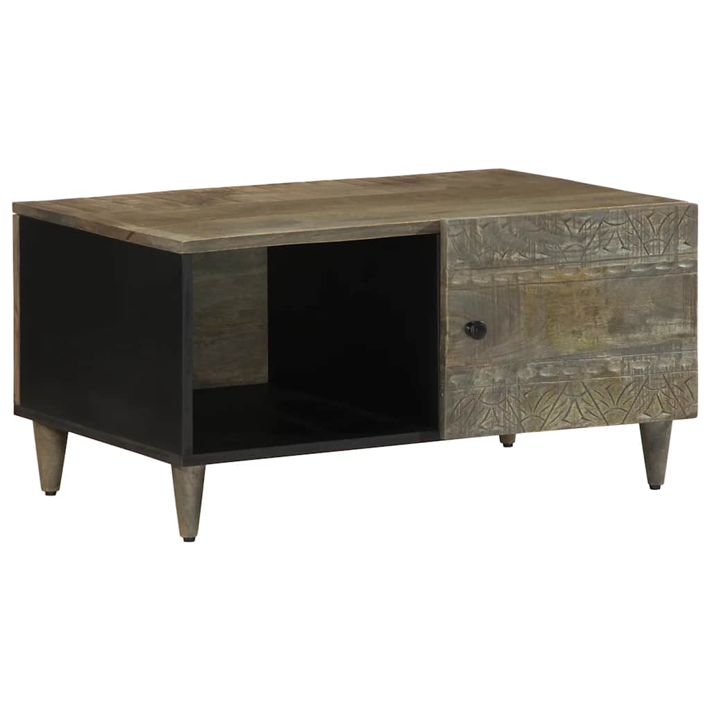 Couchtisch Hellgrau 80X50X40 Cm Massivholz Mango