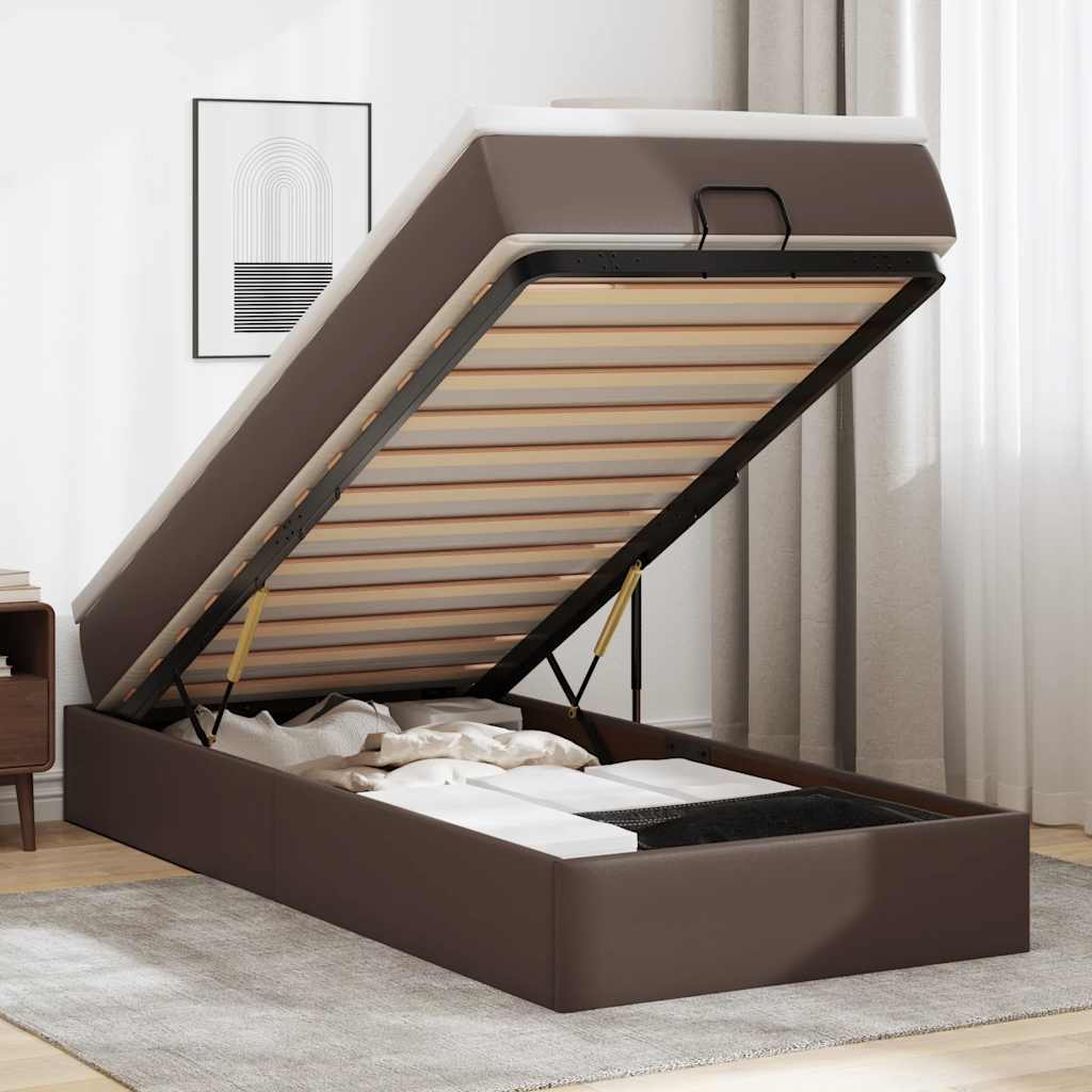 Ottoman-Bett Mit Matratze Kunstleder