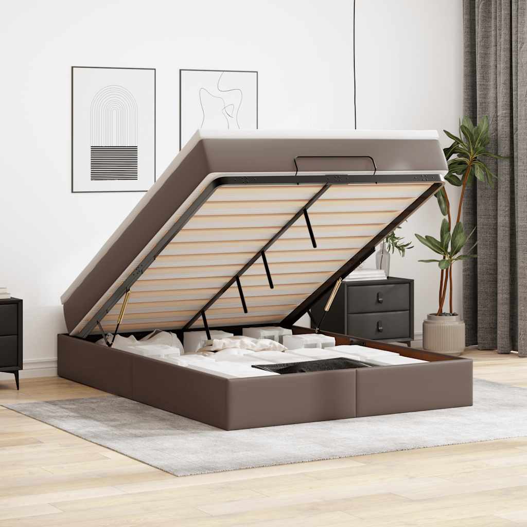Ottoman-Bett Mit Matratze Kunstleder