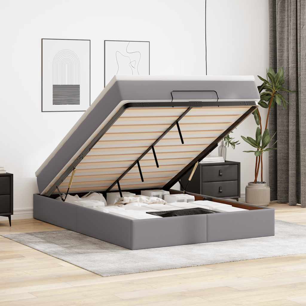 Ottoman-Bett Mit Matratze Kunstleder