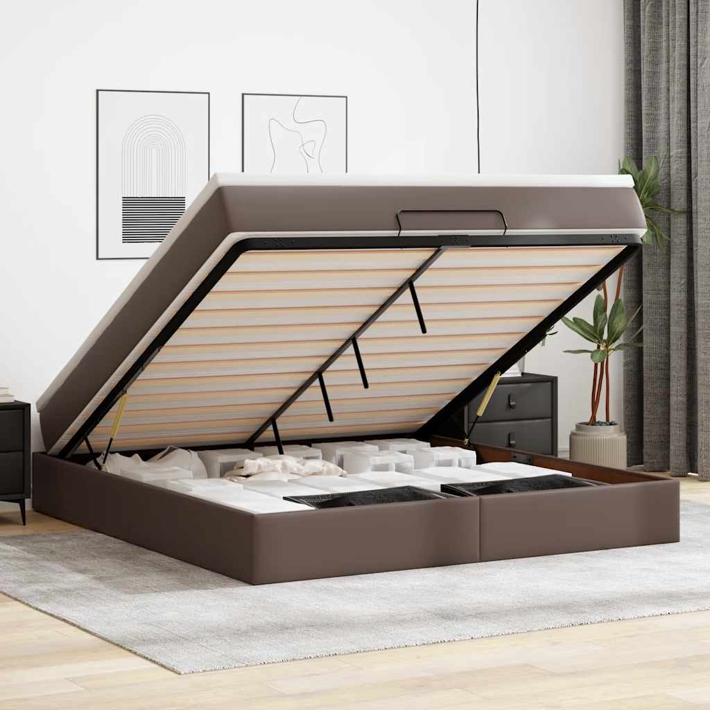 Ottoman-Bett Mit Matratze Kunstleder