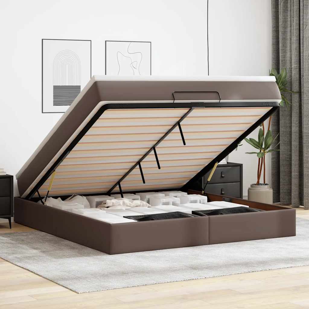 Ottoman-Bett Mit Matratze Kunstleder