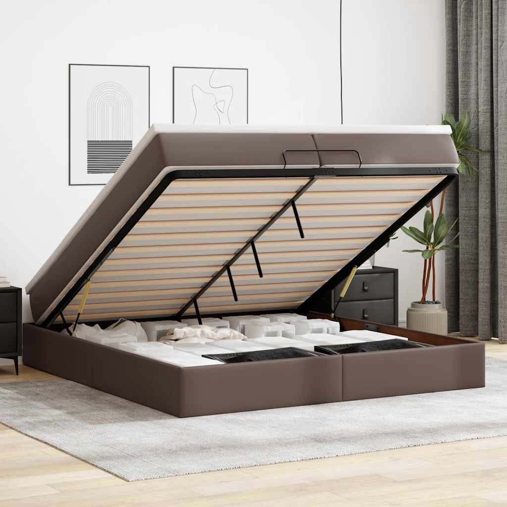 Ottoman-Bett Mit Matratze Kunstleder