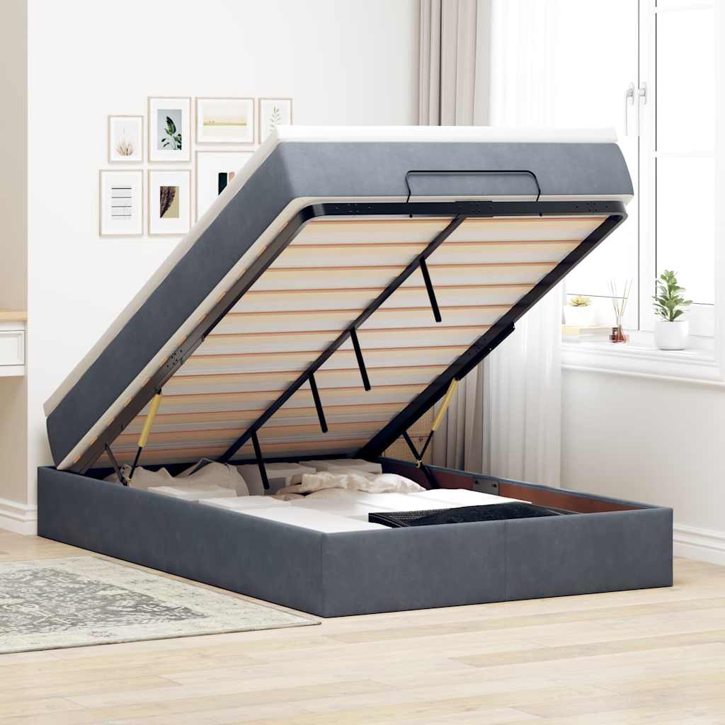 Ottoman-Bett Mit Matratze Samt